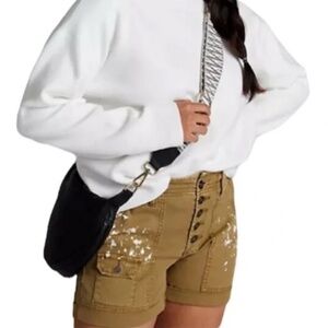 Anthropologie The Wanderer Utility Shorts Size 30 paint splatter utility Moss